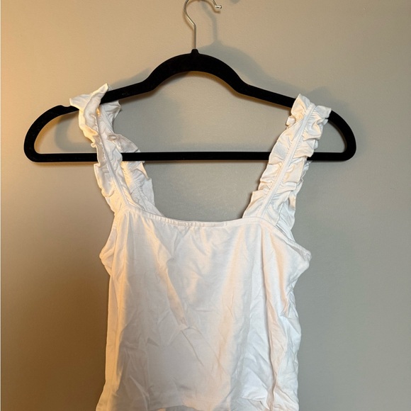 White Ruffled Strap Top - Picture 4 of 4